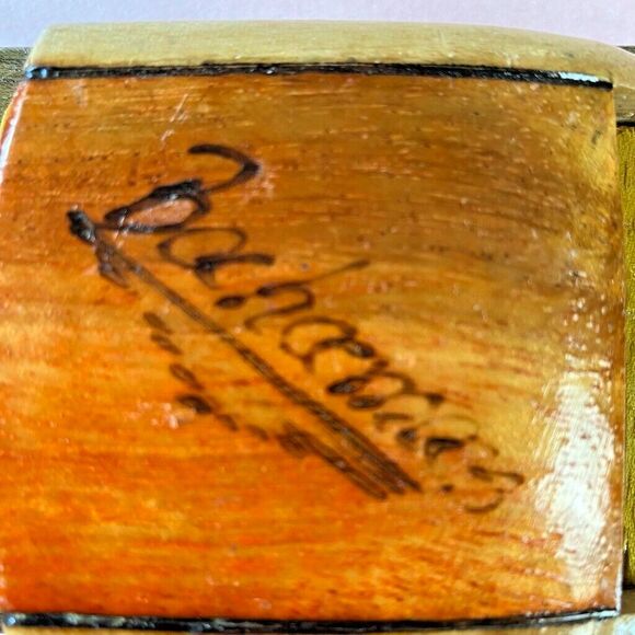 VINTAGE 1955 CHEVROLET Handmade Wooden 7.5" Model Car w/Bahamas Etched on Roof - Picture 3 of 11